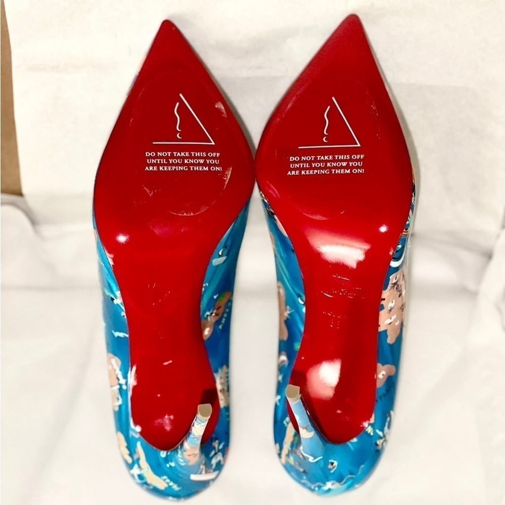 Christian Louboutin Hot Chick pumps 100mm patent blue Greek Odyssey EU39 - Picture 13 of 13